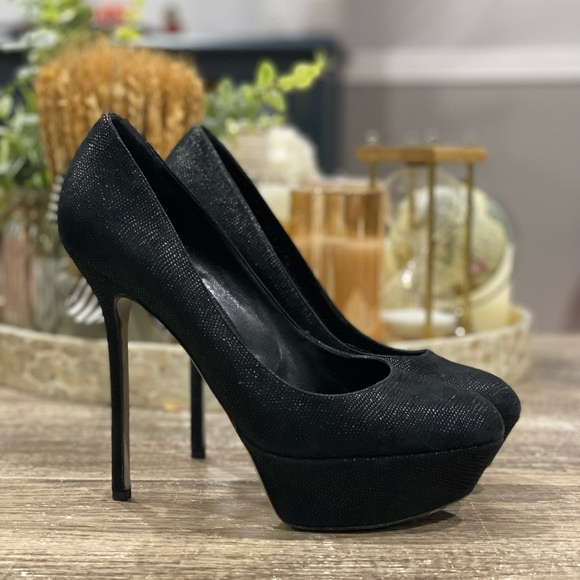 Sergio Rossi Platform Stiletto High Heel Black Sexy Pumps Women’s Size 39 1/2 - Picture 2 of 10